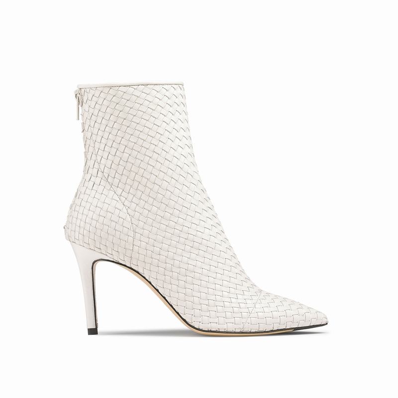 Russell & Bromley 85bootiehi 85mm Stiletto Boots Women's Cream White [FKU2591ZC]